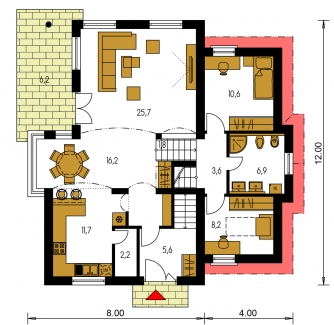 Floor plan of ground floor - TREND 280